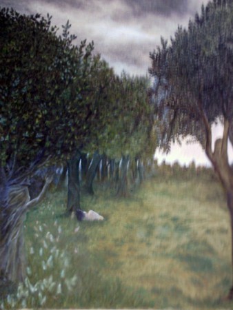 Dors en paix : ils veillent  huile sur toile 90/60 cm